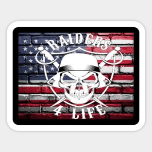 Raiders Fans For Life Sticker